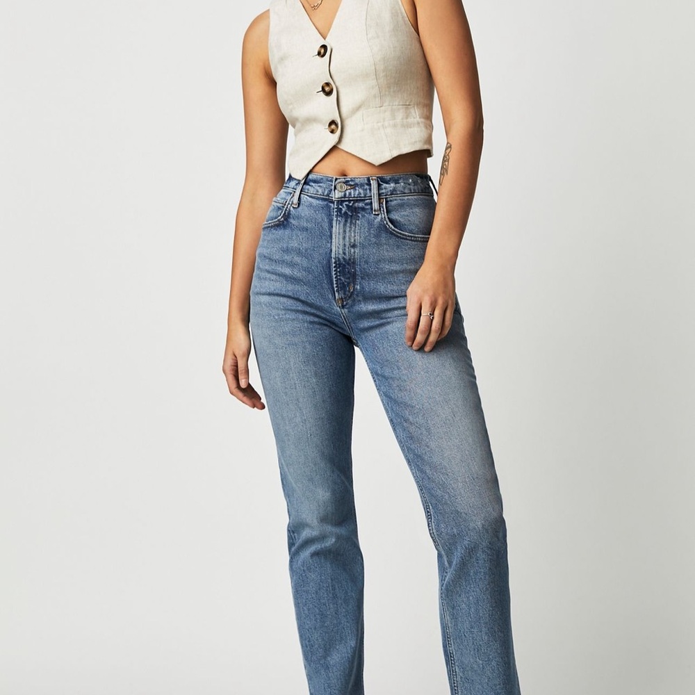 Agolde Blue Straight Jeans Classic Denim